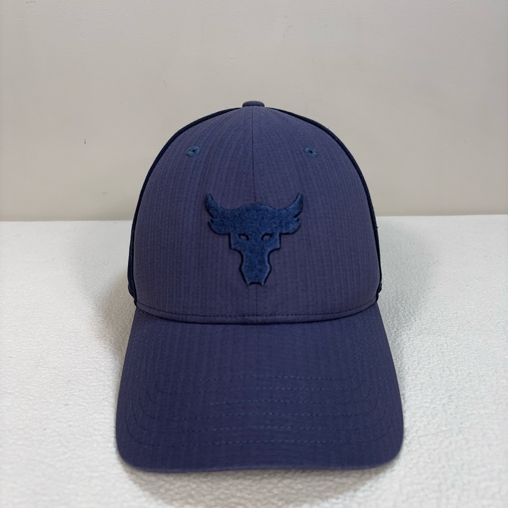 Under Armour Project Rock Cappello Trucker Hat Men's One Size Navy Bull *READ*